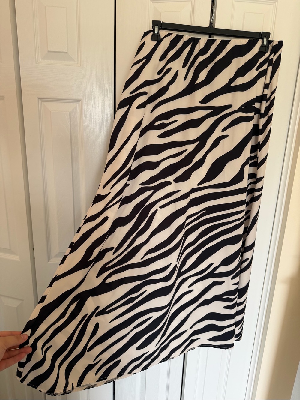 Black & White Zebra Print Maxi Skirt